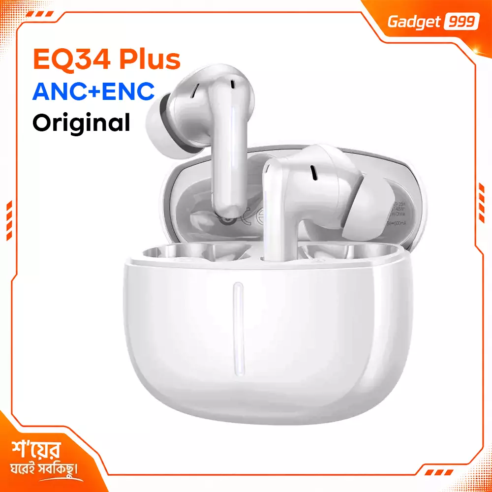 Hoco EQ34 Plus ANC+ENC TWS Earbuds White